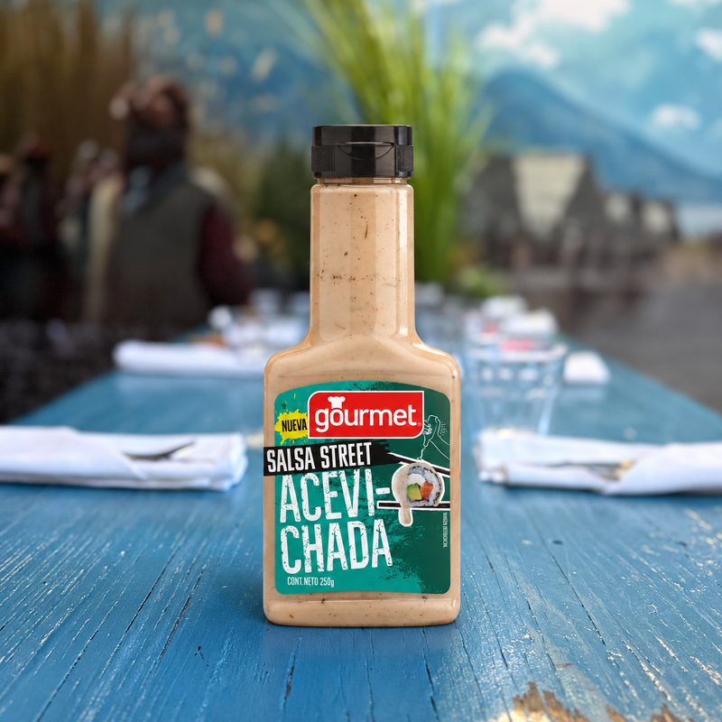 Bottle of salsa acevichada